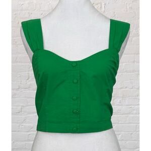 Sim & Sam Kelly Green Sleeveless Crop Top Sz M Going Out Cottagecore Summer